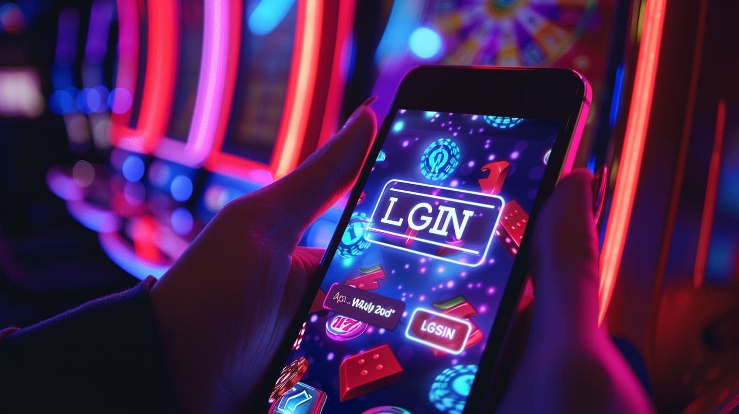 Responsible gaming reminder beside a casino-style mobile entertainment guide