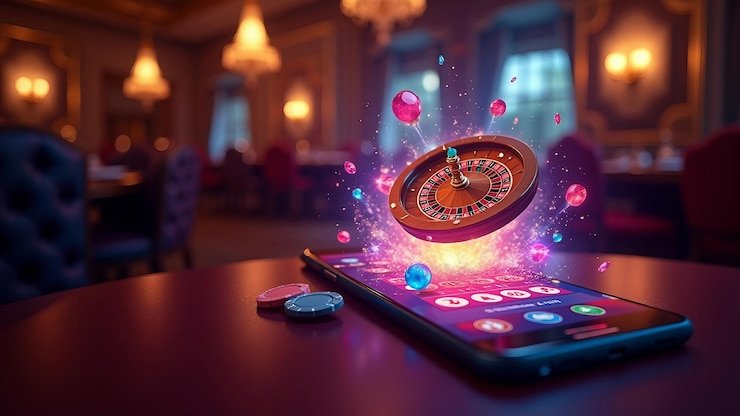 Responsible gaming reminder beside animal-themed casino-style visuals